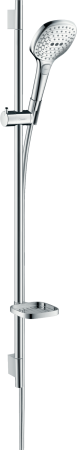 Душевой гарнитур hansgrohe Raindance Select E 120 3jet EcoSmart со штангой 90 см и мыльницей 26623000, хром