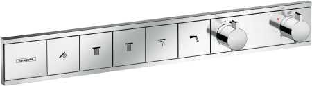 Внешняя часть термостата для душа hansgrohe RainSelect скрытого монтажа на 5 потребителей 15384000, хром