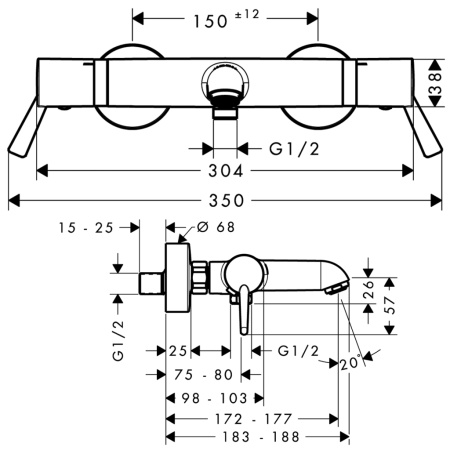 Термостат для ванны hansgrohe Ecostat Comfort Care, 13115000, хром
