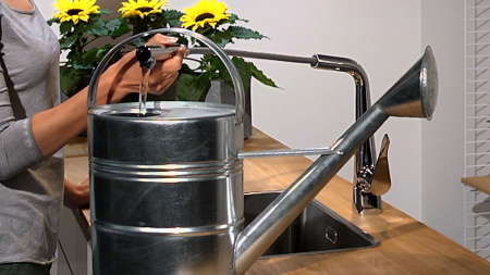 Смеситель для кухонной мойки hansgrohe Metris M71 320, с вытяжным изливом 14821000, хром