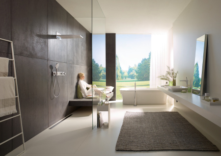 Верхний душ hansgrohe Rainmaker Select 580 3jet EcoSmart с настенным креплением скрытого монтажа 24011400, белый/хром