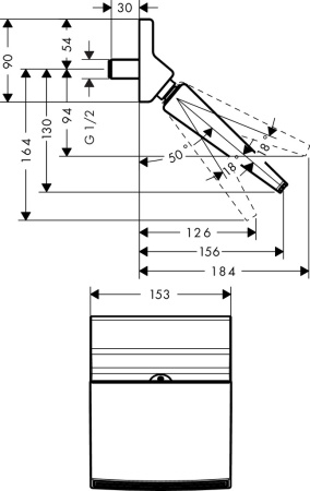 Верхний душ hansgrohe Raindance Rainfall 150 1jet с настенным креплением 26442000, хром