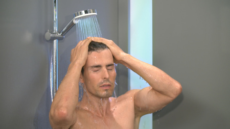 Душевой гарнитур hansgrohe Crometta 100 2jet Vario Green со штангой 65 см 26555400, белый/хром