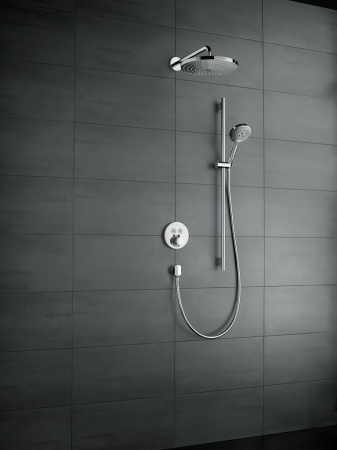 Душевой гарнитур hansgrohe Raindance Select S 120 3jet со штангой 90 см и мыльницей 26631400, белый/хром