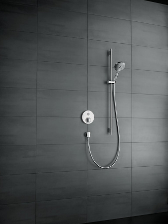 Душевой гарнитур hansgrohe Raindance Select S 120 3jet со штангой 90 см и мыльницей 26631400, белый/хром