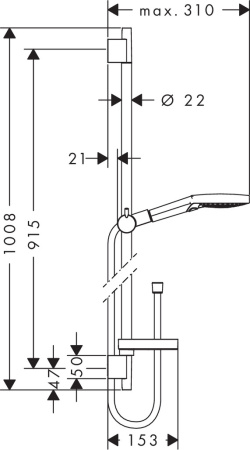 Душевой гарнитур hansgrohe Raindance Select S 120 3jet со штангой 90 см и мыльницей 26631400, белый/хром