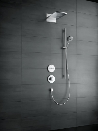 Верхний душ hansgrohe Raindance Rainfall 180 2jet с настенным креплением скрытого монтажа 28433000, хром