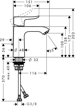 Смеситель для раковины hansgrohe Metris 110 31080000, хром