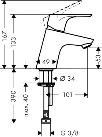 Кран для холодной воды hansgrohe Focus 70 31130000, хром