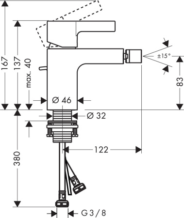 Смеситель для биде hansgrohe Metris S 31261000, хром