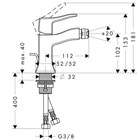 Смеситель для биде hansgrohe Metris Classic 31275000, хром