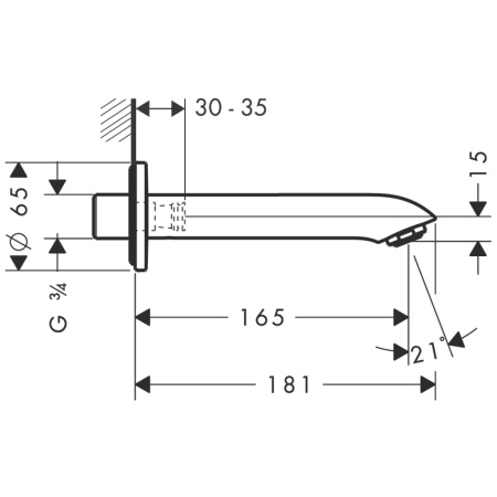 Излив для ванны hansgrohe Metris 31494000, хром