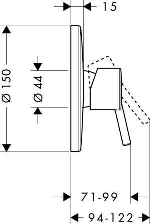 Внешняя часть смесителя для душа hansgrohe Talis S скрытого монтажа 32675000, хром
