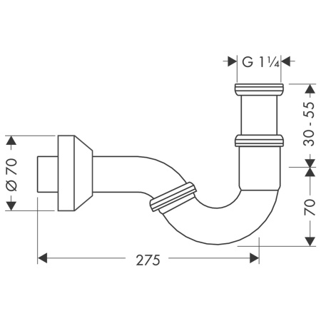 Сифон для биде hansgrohe трубный 55237000, хром