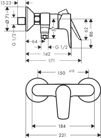Смеситель для душа hansgrohe Talis E 71760000, хром