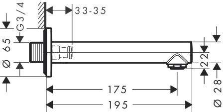 Излив для ванны hansgrohe Talis S 72410000, хром