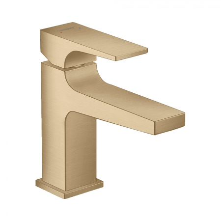 Смеситель для раковины hansgrohe Metropol 100 со сливным клапаном Push-Open 32500140, шлифованная бронза
