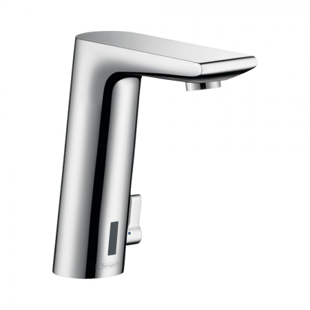 Смеситель для раковины hansgrohe Metris S 150 электронный, с регулировкой температуры, питание от батареи 6V 31100000, хром