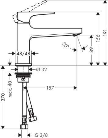 Смеситель для раковины hansgrohe Metropol 100  со сливным клапаном Push-Open, 74502000, хром