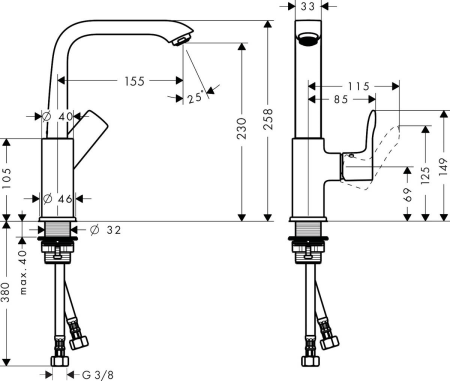Смеситель для раковины hansgrohe Metris 230 с поворотным изливом 31187000, хром