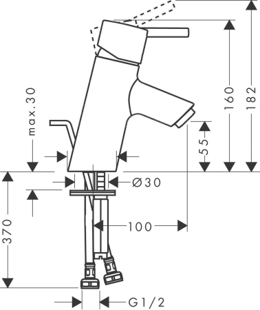 Смеситель для раковины hansgrohe Talis S 70 32020000, хром