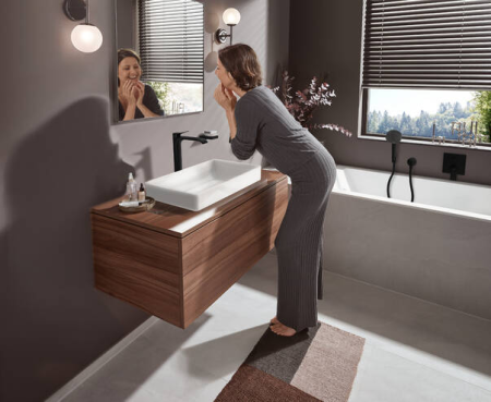 Смеситель для раковины hansgrohe Vivenis 250 без сливного гарнитура 75042670, матовый черный