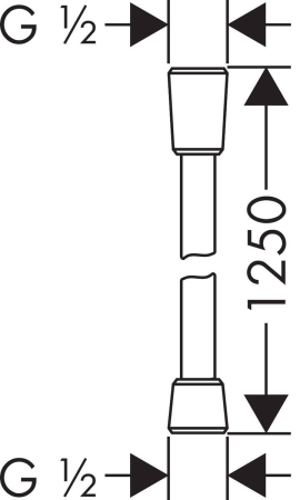 Душевой шланг hansgrohe Isiflex 125 см с защитой от перекручивания 28272340, шлифованный черный хром