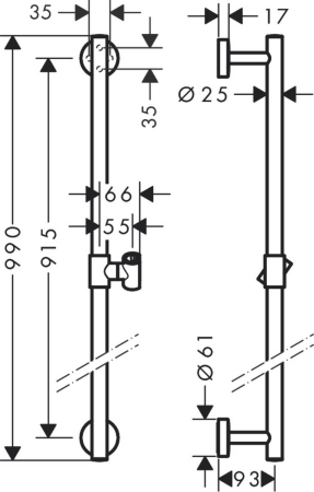 Душевая штанга hansgrohe Unica Comfort 90 см 26402000, хром