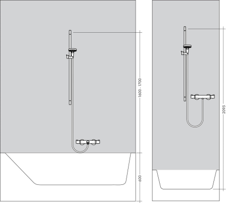Душевая штанга hansgrohe Unica Classic 65 см со шлангом 27617000, хром