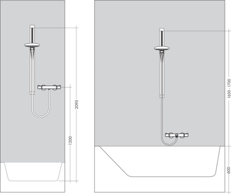 Душевая штанга hansgrohe Unica Raindance 90 см со шлангом 27636000, хром