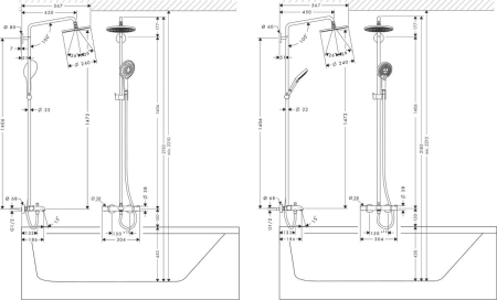 Душевая система hansgrohe Raindance S 240 1jet с термостатом для ванны 27117000, хром