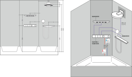 Верхний душ hansgrohe Rainfinity 250 1jet EcoSmart с настенным креплением 26227700, матовый белый