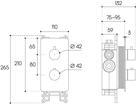 Термостат Aqueduto ACENO ACE0350 скрытого монтажа, шлифованное золото