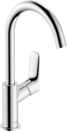 Смеситель для раковины hansgrohe Logis 210 с поворотным изливом и сливным гарнитуром 71130000, хром