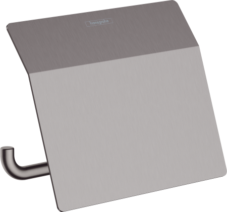 Держатель для туалетной бумаги hansgrohe AddStoris с крышкой 41753340, шлифованный черный хром