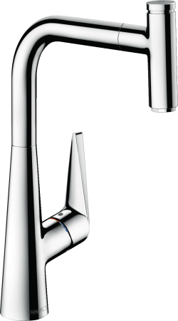 Смеситель для кухонной мойки hansgrohe Talis Select M51 300, с вытяжным изливом 1jet, sBox 73853000, хром
