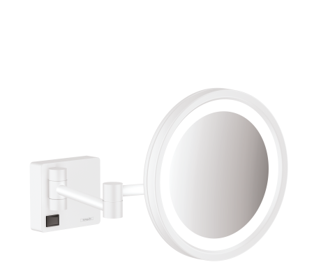 Косметическое зеркало hansgrohe AddStoris с подсветкой 41790700, матовый белый