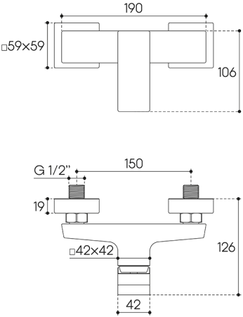 Смеситель для душа Aqueduto CLARO CLA0700, хром