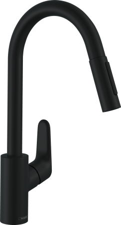 Смеситель для кухонной мойки hansgrohe Focus M41 240, с вытяжным душем 2jet 31815670, матовый черный