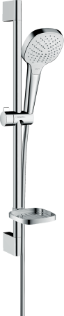 Душевой гарнитур hansgrohe Croma Select E 110 3jet Vario со штангой 65 см и мыльницей 26586400, белый/хром