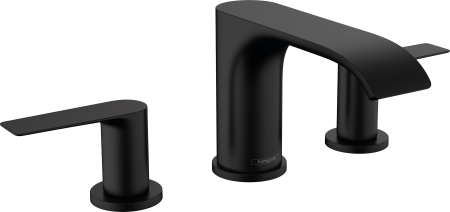 Смеситель для раковины hansgrohe Vivenis 90 на 3 отверстия, со сливным гарнитуром 75033670, матовый черный