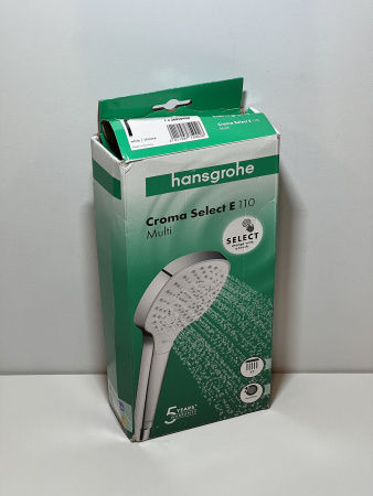 Ручной душ hansgrohe Croma E 110 1jet 26814400/U, белый/хром, уцененный товар