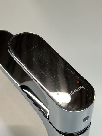 Смеситель для раковины hansgrohe Rebris S 80, со сливным гарнитуром 72510000/U, хром, уцененный товар