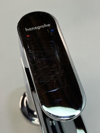 Смеситель для раковины hansgrohe Rebris S 80, со сливным гарнитуром 72510000/U, хром, уцененный товар