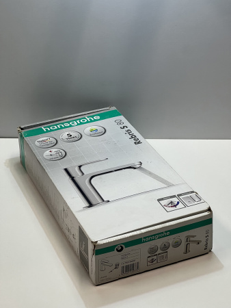 Смеситель для раковины hansgrohe Rebris S 80, со сливным гарнитуром 72510000/U, хром, уцененный товар