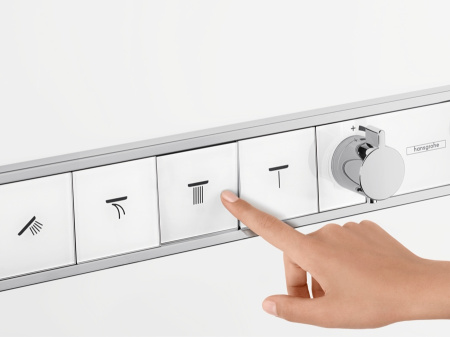Внешняя часть термостата для душа hansgrohe RainSelect скрытого монтажа на 4 потребителя 15357400, белый/хром