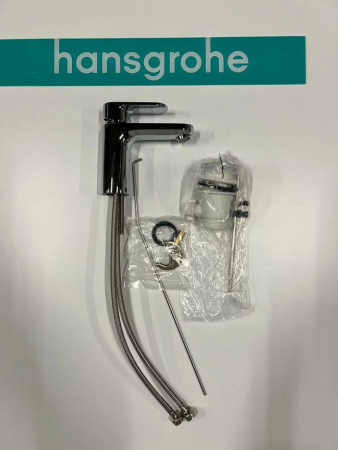 Смеситель для раковины hansgrohe Vernis Blend 100, со сливным гарнитуром 71551000/U, хром, уцененный товар