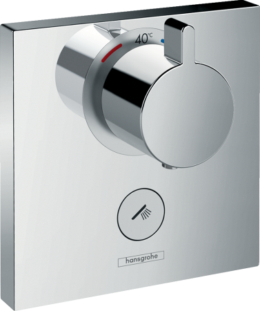 Внешняя часть термостата для душа hansgrohe ShowerSelect HighFlow скрытого монтажа на 1 потребителя, с клапаном для ручного душа 15761000, хром