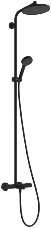 Душевая система hansgrohe Activera S Showerpipe 240 1jet EcoSmart с термостатом для ванны Ecostat Fine, 28871670, матовый черный