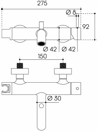 Смеситель для ванны Aqueduto CANO CAN0600, хром